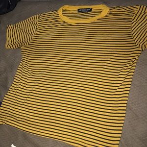 Yellow striped short sleeve t shirt